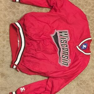 STARTER Red Wisconsin Jacket with Black and White Accents